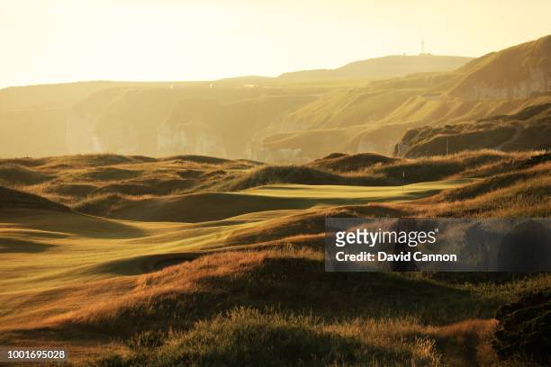 The 430 yards par 4, eighth hole 'Dunluce' on the Dunluce Links at Royal Portrush Golf Club the venue for The Open Championship 2019 on July 3, 2018...