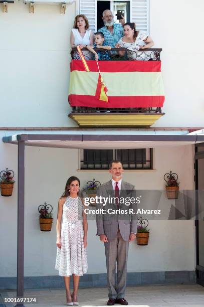 King Felipe VI of Spain and Queen Letizia of Spain visit the city of Bailen in occasion of the 210th anniversary of the Bailen Battle on July 19 in...