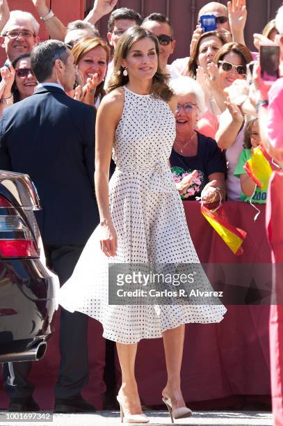 Queen Letizia of Spain visits the city of Bailen in occasion of the 210th anniversary of the Bailen Battle on July 19 in Bailen, Spain.