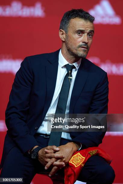 Luis Enrique Martinez looks on after being announced as new manager of Spain National Football Team on July 19, 2018 in Las Rozas, Madrid, Spain.