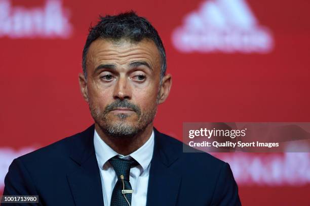 Luis Enrique Martinez looks on after being announced as new manager of Spain National Football Team on July 19, 2018 in Las Rozas, Madrid, Spain.