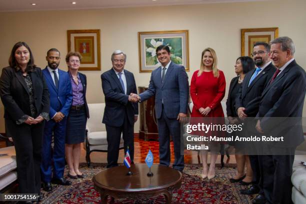 Secretary-General of the United Nations Antonio Guterres, Presidente of Costa Rica Carlos Alvarado, First Lady of Costa Rica Claudia Dobles, Rodrigo...