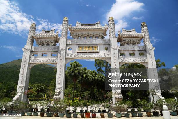 tian tin monastery lantau island hong kong - boeddha stockfoto's en -beelden