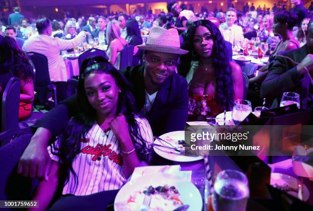 Dejanae Mackie, Papoose, and Remy Ma attend the Wendy Williams Hunter Birthday Give Back Gala at Hammerstein Ballroom on July 18, 2018 in New York...