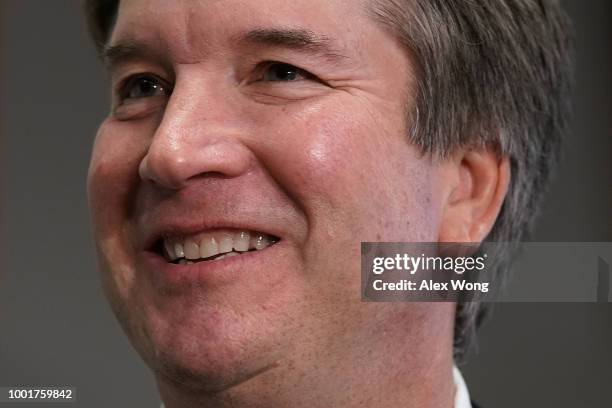 Supreme Court nominee Judge Brett Kavanaugh is seen during a meeting with U.S. Sen. Bob Corker on Capitol Hill July 18, 2018 in Washington, DC....