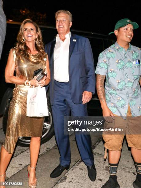 John Elway and Paige Green are seen on July 18, 2018 in Los Angeles, California.