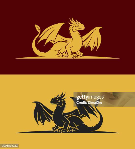 ilustrações de stock, clip art, desenhos animados e ícones de dragon icon - totem