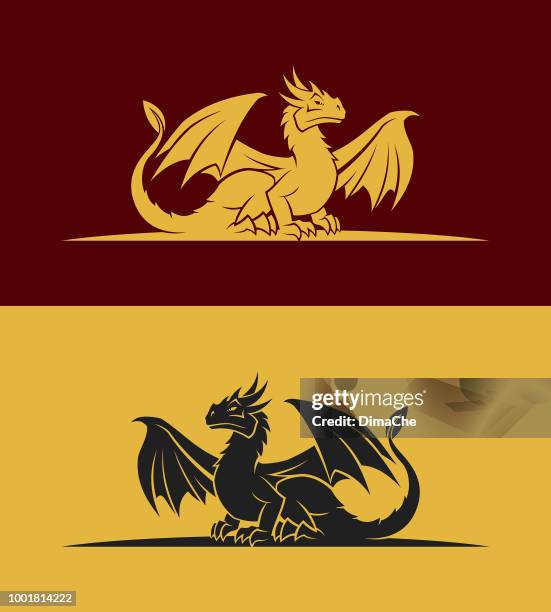 dragon icon - totem pole stock illustrations