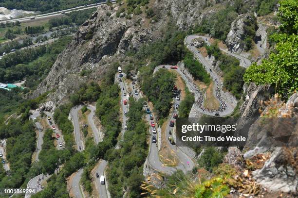 Lacets De Montvernier / Landscape / Peloton / during the 105th Tour de France 2018, Stage 12 a 175,5km stage from Bourg-Saint-Maurice Les Arcs to...