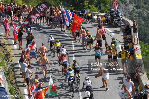 Egan Arley Bernal of Colombia and Team Sky / Geraint Thomas of Great Britain and Team Sky Yellow Leader Jersey / Vincenzo Nibali of Italy and Bahrain...