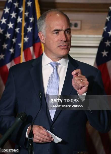 Sen. Bob Casey , speaks a proposed protection plan for people with pre-existing health conditions, during a news conference on Capitol Hill July 19,...