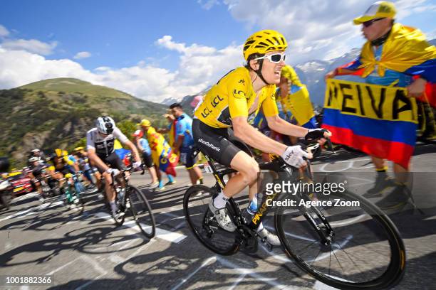 Geraint Thomas, Christopher Froome of team SKY during the stage 12 of the Tour de France 2018 on July 19, 2018 in Alpe d'Huez, France.