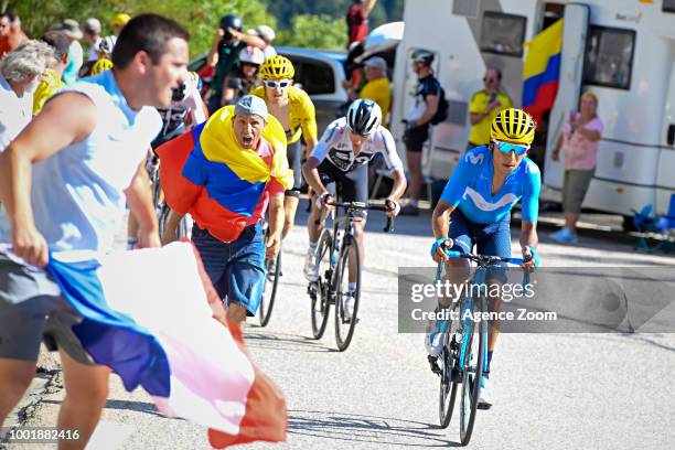 Nairo Quintana of team MOVISTAR during the stage 12 of the Tour de France 2018 on July 19, 2018 in Alpe d'Huez, France.