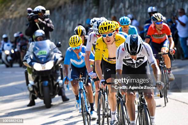 Egan Arley Bernal Gomez, Geraint Thomas of team SKY during the stage 12 of the Tour de France 2018 on July 19, 2018 in Alpe d'Huez, France.