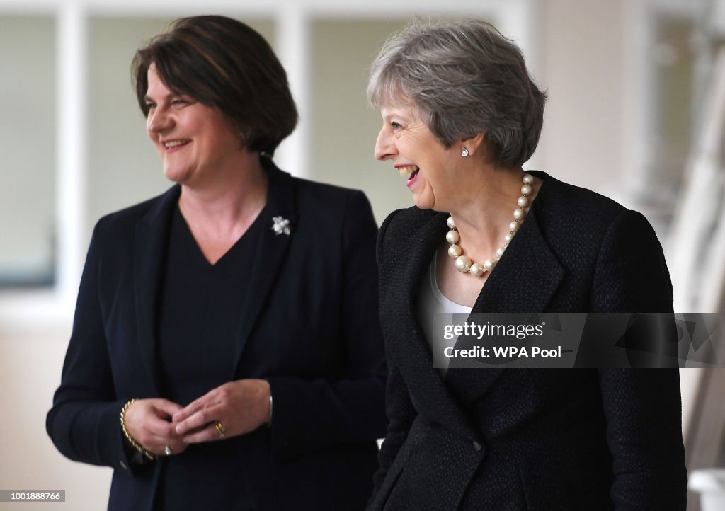 British Prime Minister Theresa May Visits Northern Ireland