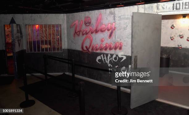 General atmosphere of the Harley Quinn chaos room at The DC UNIVERSE Experience at Comic-Con International on July 19, 2018 in San Diego, California.