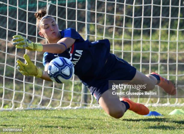 Player of Team Italy U15 Women during Italian Football Federation U15 Men & Women Stage on July 19, 2018 in Bagno di Romagna, Italy.