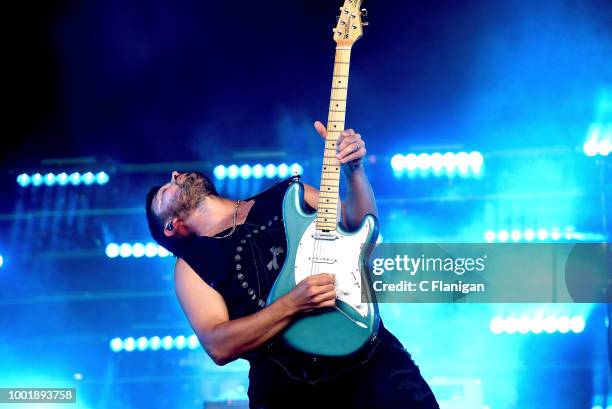 Eli Maiman of Walk the Moon performs at Shoreline Amphitheatre on July 18, 2018 in Mountain View, California.