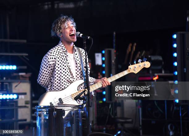 Kevin Ray of Walk the Moon performs at Shoreline Amphitheatre on July 18, 2018 in Mountain View, California.