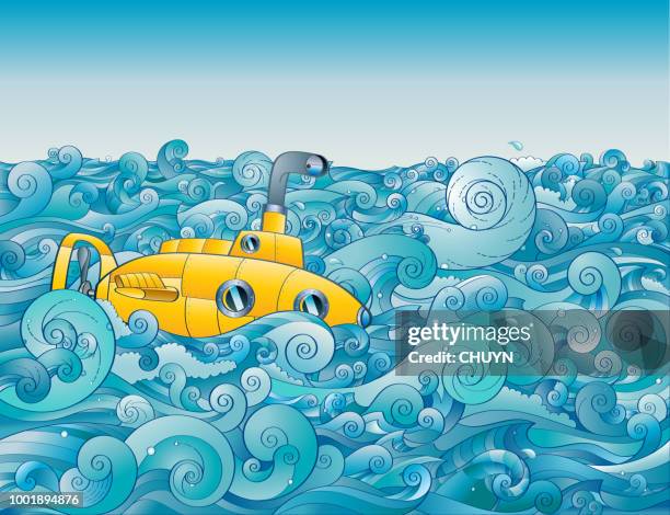 yellow submarine - periscope stock illustrations