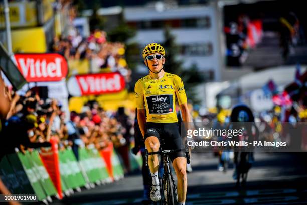 Team Sky's Geraint Thomas wins stage twelve of the 2018 Tour de France.