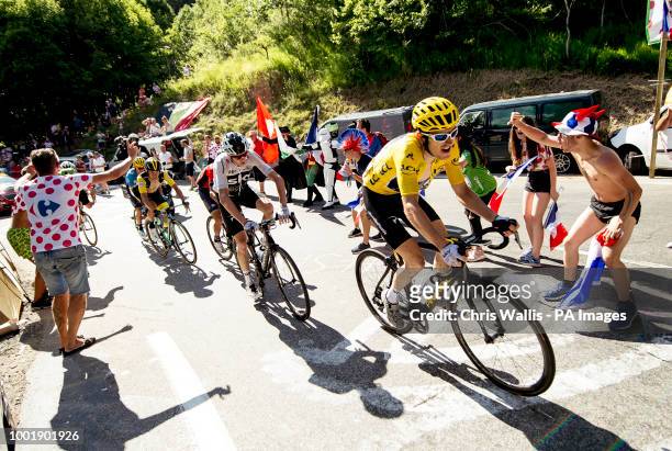 Team Sky's Geraint Thomas and Chris Froome during stage twelve of the 2018 Tour de France.
