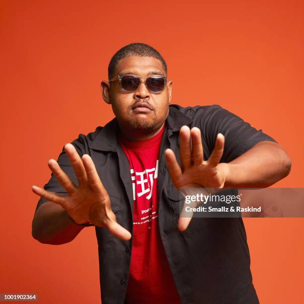 Omar Benson Miller from the show 'Rise of the Teenage Mutant Ninja Turtles' poses for a portrait in the Getty Images Portrait Studio powered by Pizza...