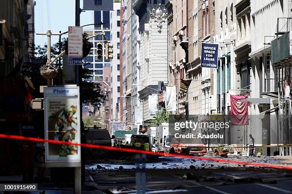 A view from the scene of a high pressure steam explosion on Fifth ...