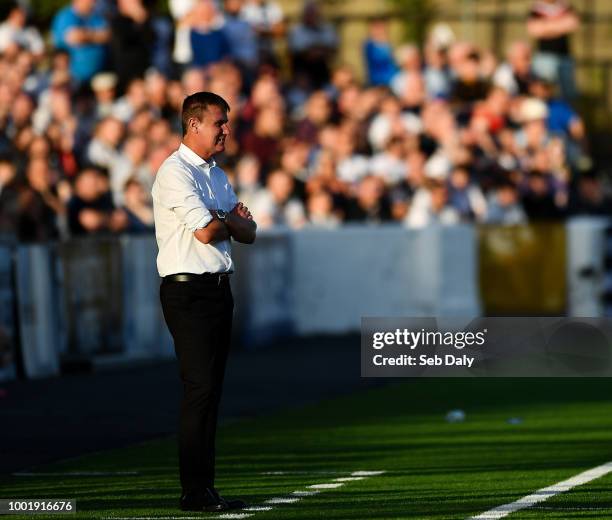 Dundalk , Ireland - 19 July 2018; Dundalk manager Stephen Kenny during the UEFA Europa League 1st Qualifying Round Second Leg match between Dundalk...