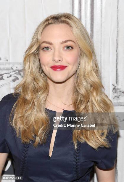 Actress Amanda Seyfried visits Build Series to discuss 'Mamma Mia! Here We Go Again' at Build Studio on July 19, 2018 in New York City.