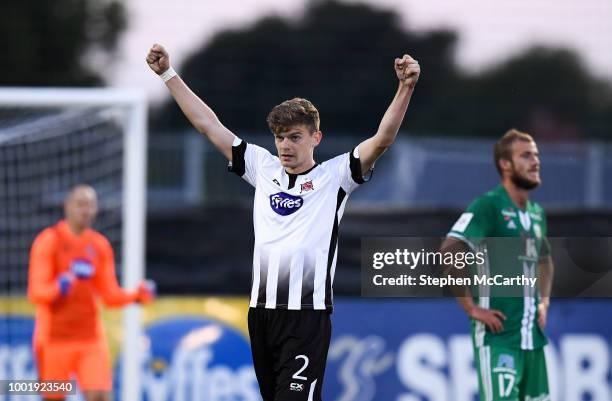 Dundalk , Ireland - 19 July 2018; Sean Gannon of Dundalk celebrates following the UEFA Europa League 1st Qualifying Round Second Leg match between...