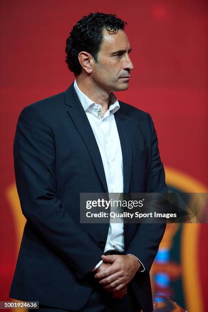 Jose Francisco Molina looks on during Luis Enrique Martinez presentation as New Manager of Spain National Team on July 19, 2018 in Las Rozas, Madrid,...