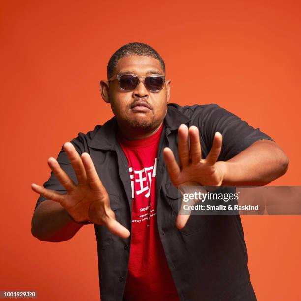 Omar Benson Miller from the show 'Rise of the Teenage Mutant Ninja Turtles' poses for a portrait in the Getty Images Portrait Studio powered by Pizza...