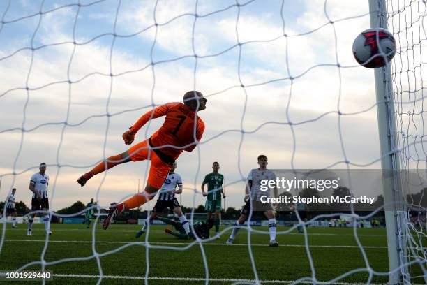 Dundalk , Ireland - 19 July 2018; Dundalk goalkeeper Gary Rogers is beaten by a shot which was subsequently disallowed during the UEFA Europa League...