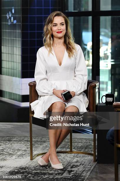 Actress Rebecca Rittenhouse vistis Build Studio on July 19, 2018 in New York City.