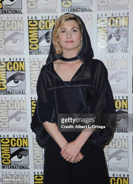 Jodie Whittaker poses during the Doctor Who: BBC America's Official panel during Comic-Con International 2018 at San Diego Convention Center on July...