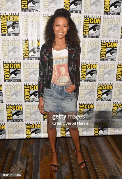 Fola Evans-Akingbola attends Freeform's "Siren" Press Line during Comic-Con International 2018 at Hilton Bayfront on July 19, 2018 in San Diego,...