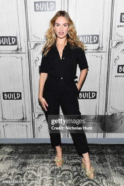 Lily James vistis Build Studio on July 19, 2018 in New York City.