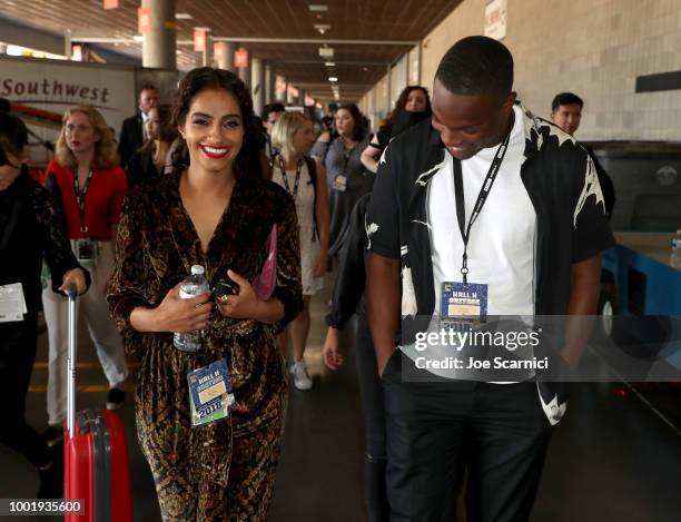 Mandip Gill and Tosin Cole attend BBC America's "Doctor Who" at Comic-Con International 2018 at San Diego Convention Center on July 19, 2018 in San...