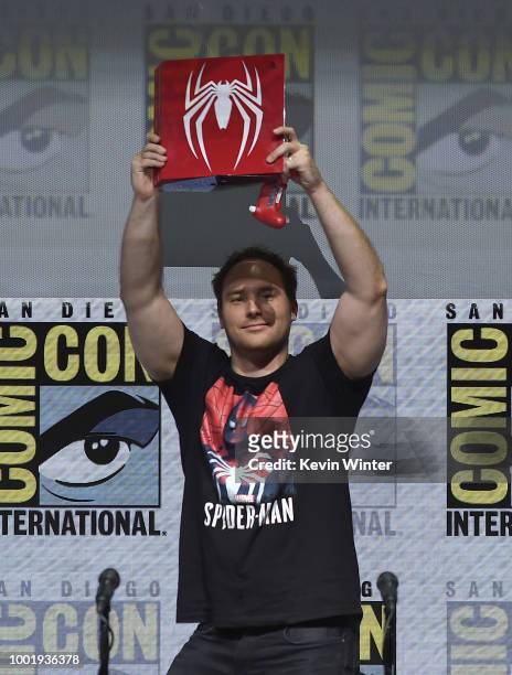 Bryan Intihar walks onstage during the Marvel Games Panel during Comic-Con International 2018 at San Diego Convention Center on July 19, 2018 in San...