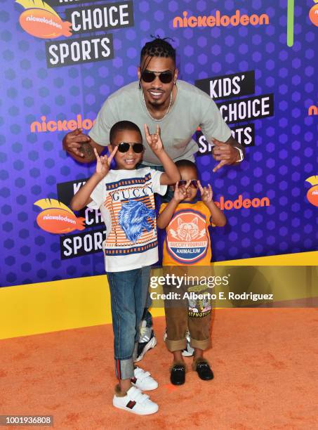 Player Gerald Green , Julius Green and Geremiah Green attends the Nickelodeon Kids' Choice Sports 2018 at Barker Hangar on July 19, 2018 in Santa...