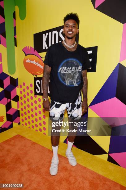 Player Nick Young attends the Nickelodeon Kids' Choice Sports 2018 at Barker Hangar on July 19, 2018 in Santa Monica, California.