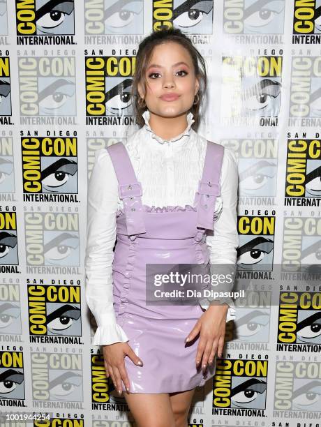 Sarah Jeffery of 'Charmed' attends CBS Television Studios Press Line during Comic-Con International 2018 at Hilton Bayfront on July 19, 2018 in San...