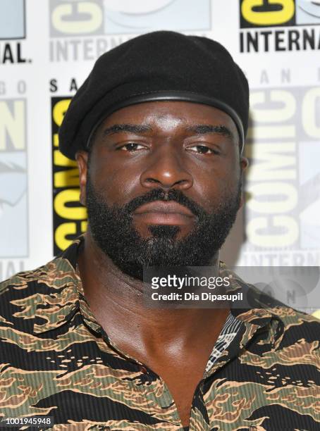 Stephen Hill of 'Magnum P.I.' attends CBS Television Studios Press Line during Comic-Con International 2018 at Hilton Bayfront on July 19, 2018 in...