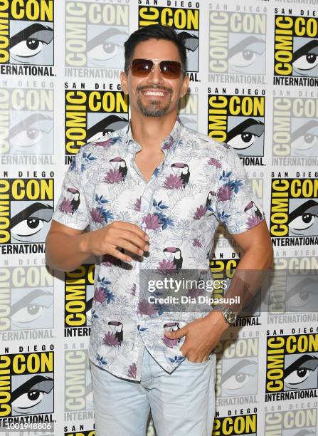 Jay Hernandez of 'Magnum P.I.' attends CBS Television Studios Press Line during Comic-Con International 2018 at Hilton Bayfront on July 19, 2018 in...