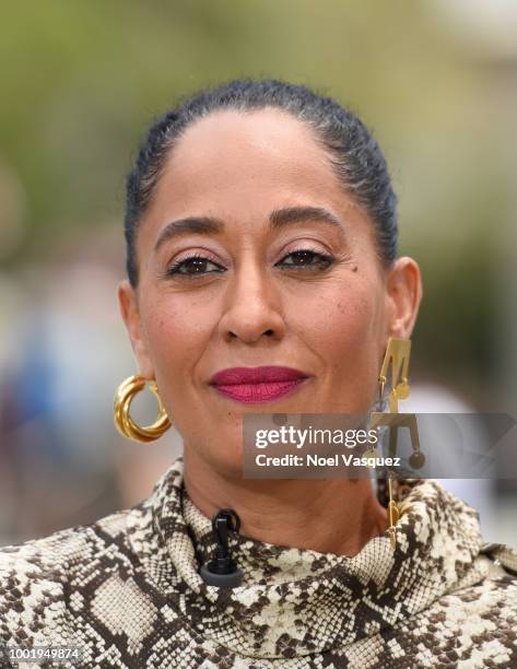 Tracee Ellis Ross visits 'Extra' at Universal Studios Hollywood on July 19, 2018 in Universal City, California.