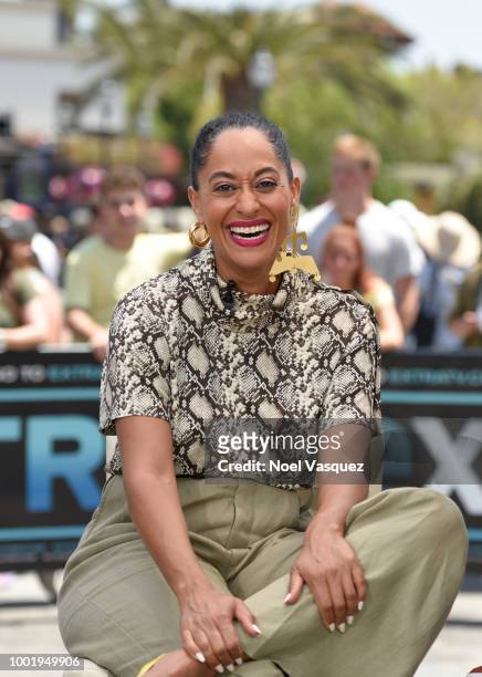 Tracee Ellis Ross visits 'Extra' at Universal Studios Hollywood on July 19, 2018 in Universal City, California.