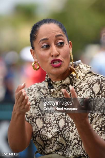 Tracee Ellis Ross visits 'Extra' at Universal Studios Hollywood on July 19, 2018 in Universal City, California.