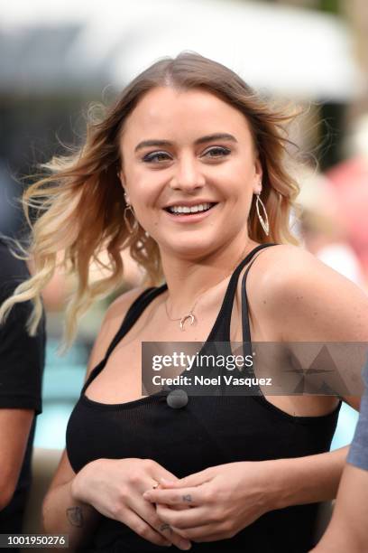 Jordan Hinson visits 'Extra' at Universal Studios Hollywood on July 19, 2018 in Universal City, California.