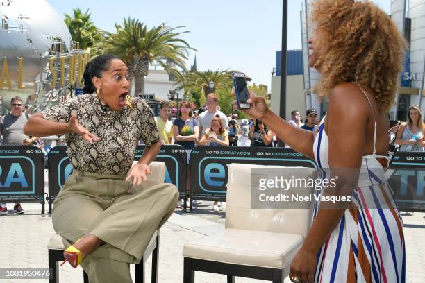 Tracee Ellis Ross poses for Tanika Ray at 'Extra' at Universal Studios Hollywood on July 19, 2018 in Universal City, California.
